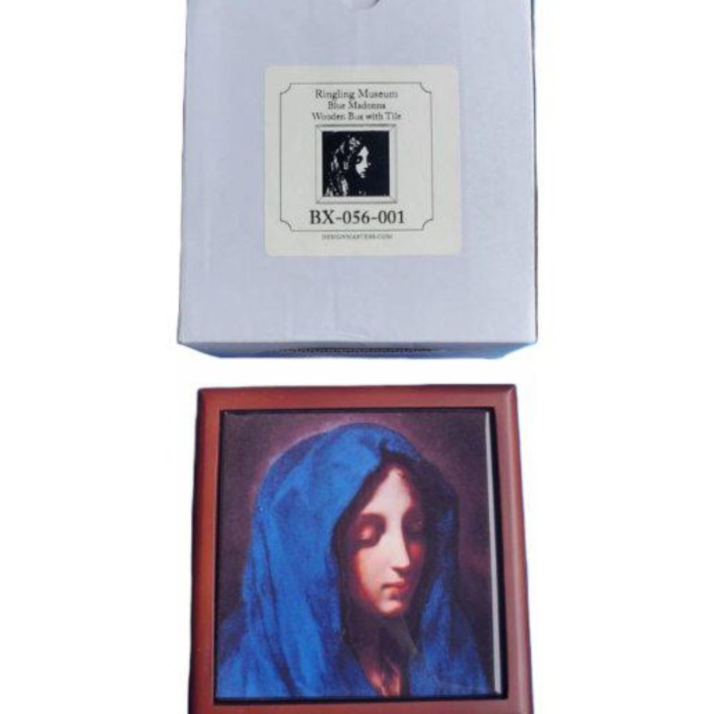 Ringling Museum Blue Madonna Wooden Box with Tile
